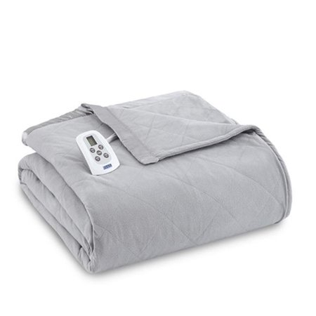 SHAVEL Shavel EBTWGRS Micro Flannel Twin Greystone Electric Heated Comforter & Blanket EBTWGRS